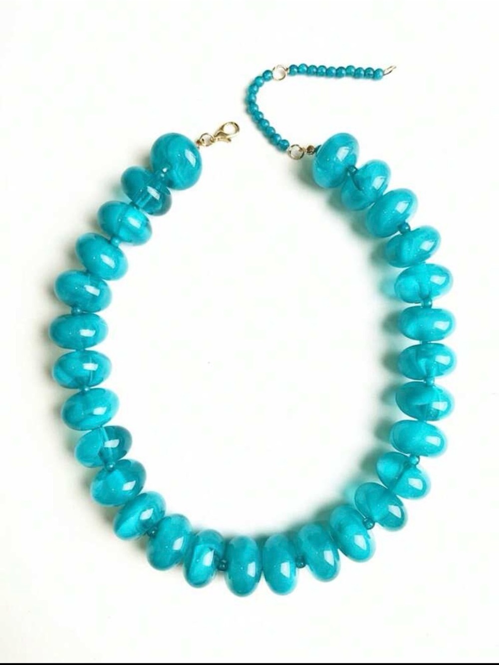 Bright Turquoise Blue Beaded Necklace - Women Jewelry NWT